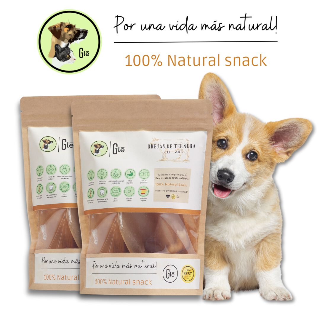 GLE PETS OREJAS DE TERNERA. PREMIOS PARA PERROS 100% NATURALES 3UD POR BOLSA, , large Imagen numero 3