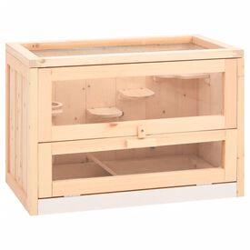 VidaXL Jaula de madera maciza abeto para hámsteres