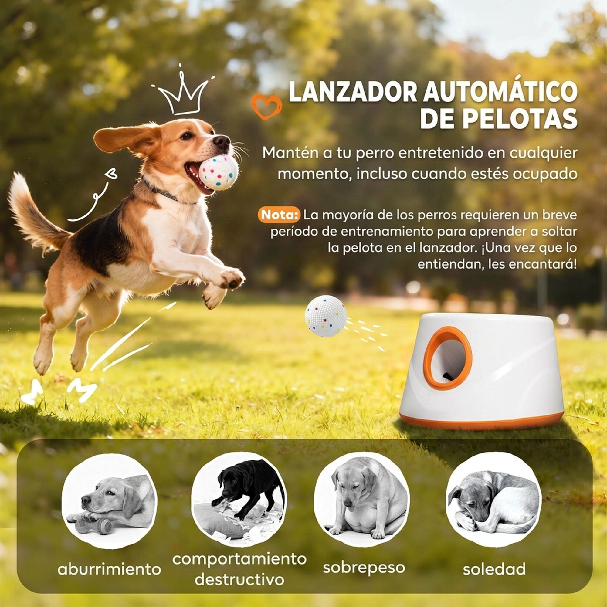 PawHut Lanzador de Pelotas para Perro Naranja, , large Imagen numero 4