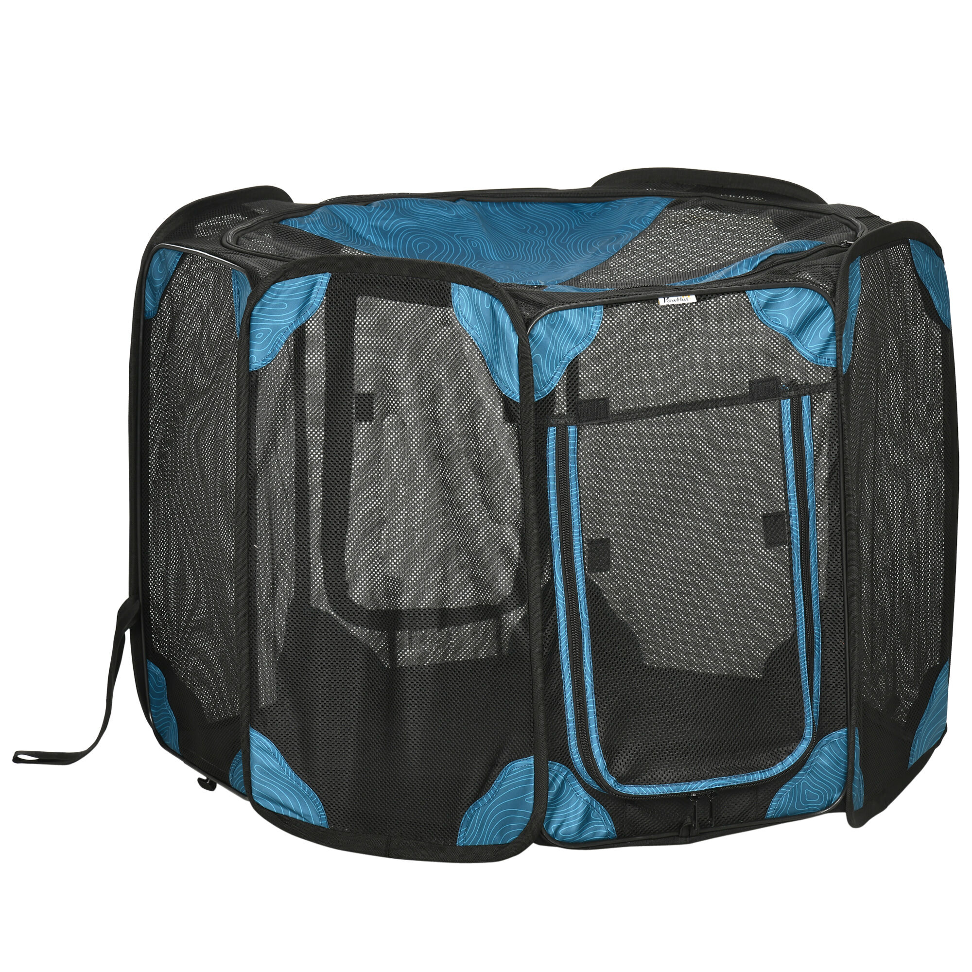 PawHut Parque Plegable para Perros y Gatos de 8 Paneles Parque de Juego para Mascotas con Bolsa de Transporte Recinto Port&aacute;til para Conejos Conejillos de Indias &Oslash;154x76 cm Azul, , large Imagen numero 6