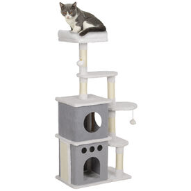 PawHut Árbol Rascador crema para Gatos 