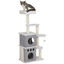 PawHut Árbol Rascador para Gatos 126 cm Torre para Gatos Rascador para Gatos con Nidos Plataformas Bolas Colgantes y Postes de Sisal Crema, , large indicador imagen numero 1