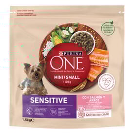 Purina One Adult Mini Bifensis Sensitive Salmón y Arroz pienso para perros