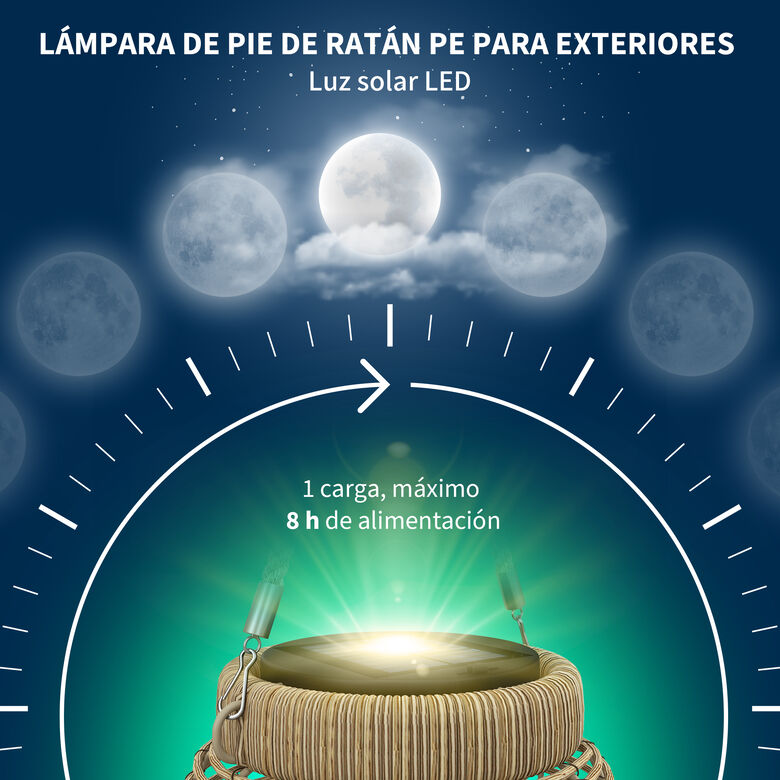 Outsunny Lámpara De Ratán Arena thumbnail