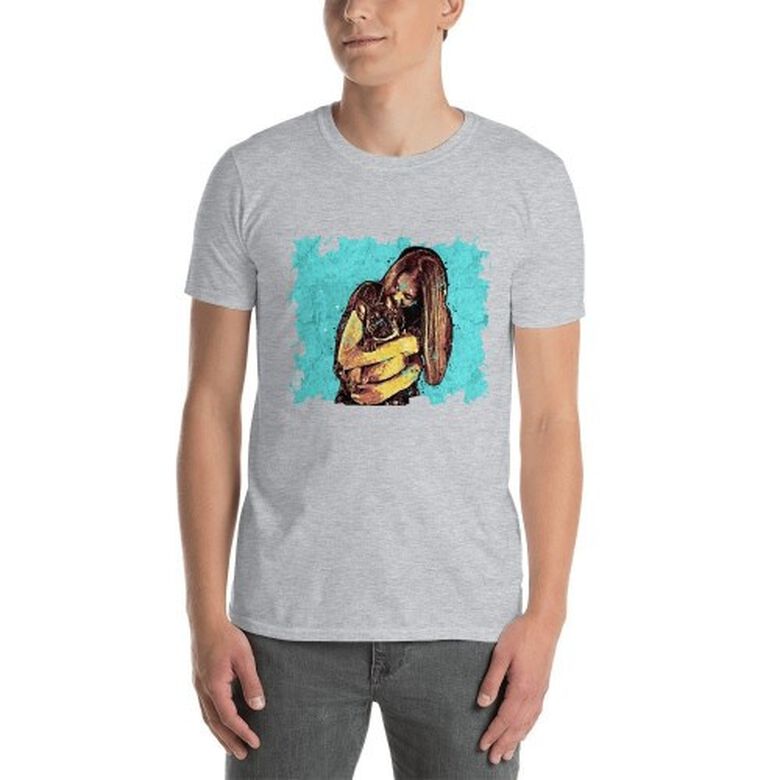 Mascochula camiseta hombre personalizada graffiti con tu mascota gris thumbnail