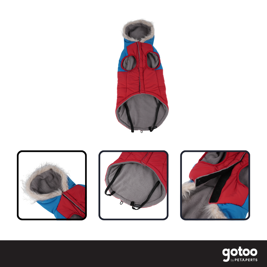 Gotoo Abrigo Rojo con Capucha para perros, , large Imagen numero 3