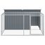 vidaXL Caseta perros con corral acero galvanizado gris 197x194x110 cm, , large indicador imagen numero 4