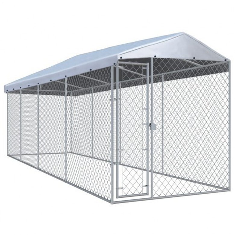 Perrera con toldo protector color Plateado, , large image number null
