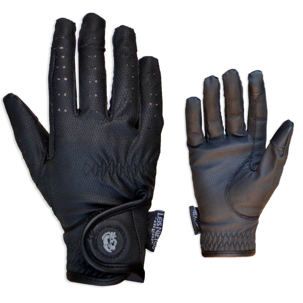 Guarnicioneria Los Nietos Guantes De Equitación Serino  Color Negro Equipamiento Para El Caballo