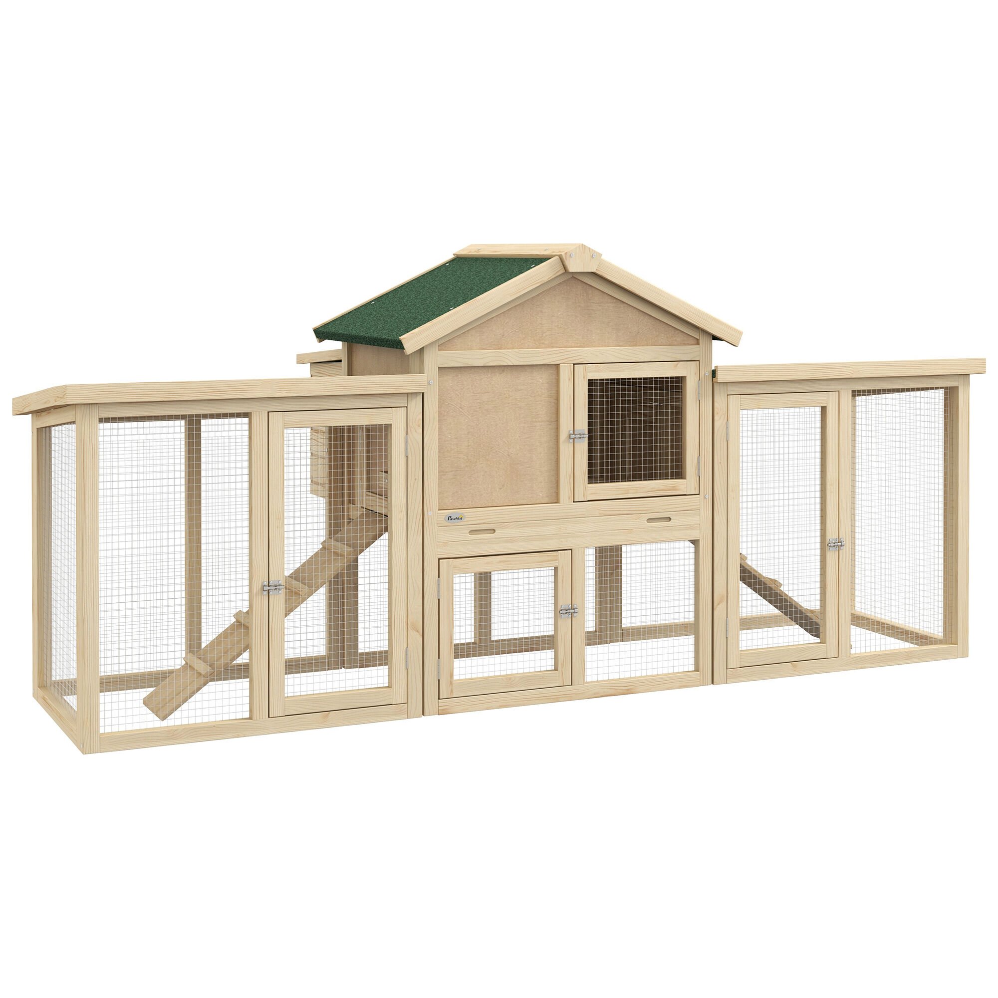 PawHut Gallinero de Madera para 2-4 Gallinas