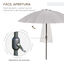Outsunny Sombrilla de Jardín Ø250x240 cm con Manivela Parasol Exterior con Mecanismo de Inclinación y Poste Desmontable de Metal para Terraza Piscina Patio Gris Claro, , large indicador imagen numero 4