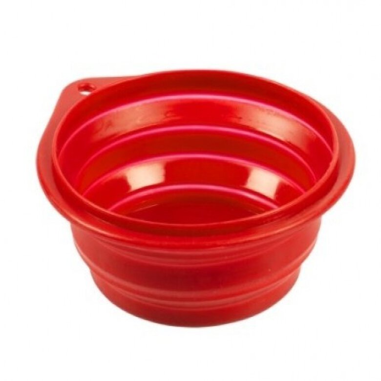Comedero de viaje de silicona para perros color Rojo, , large image number null