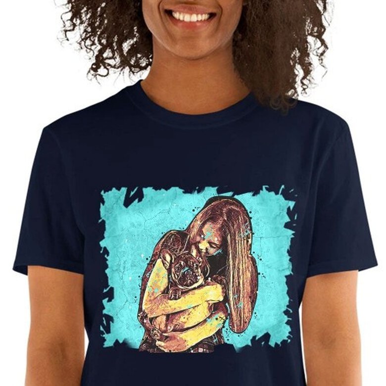 Mascochula camiseta mujer graffiti personalizada con tu mascota azul marino, , large image number null