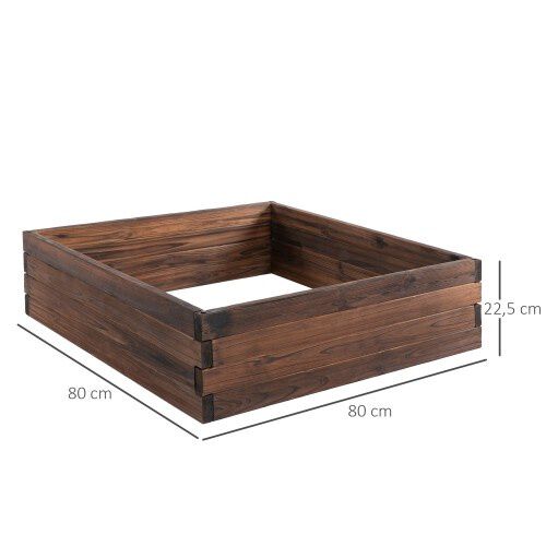 Jardinera de madera maciza de abeto para jard&iacute;n color Marr&oacute;n, , large Imagen numero 2