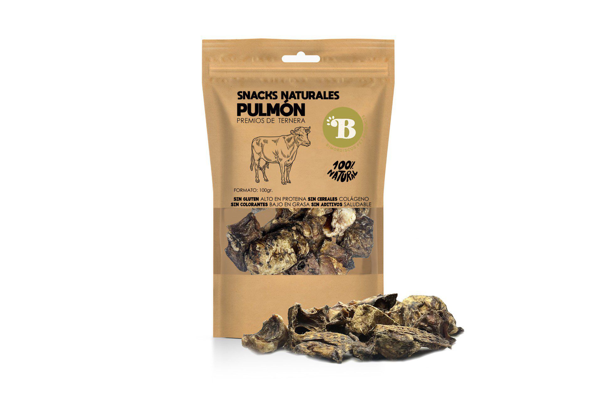 BIMORDISCOS Premios De Pulm&oacute;n De Ternera Para Perros Y Gatos - 250g, , large Imagen numero 2