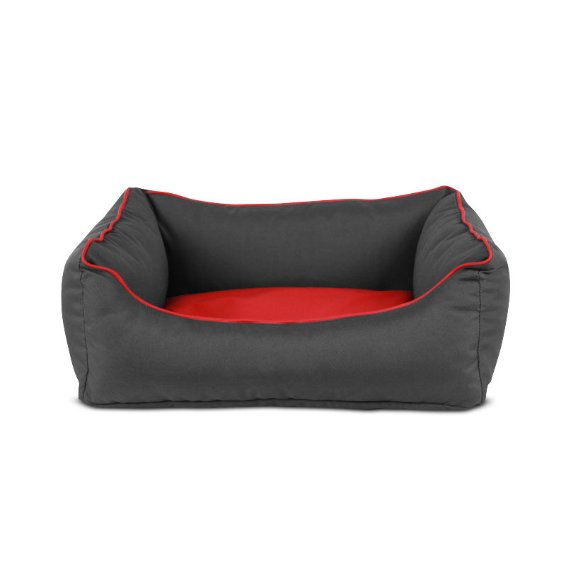 Gauty Cama para Perros y Gatos  Tela Impermeable - Gris y rojo, , large Imagen numero 1