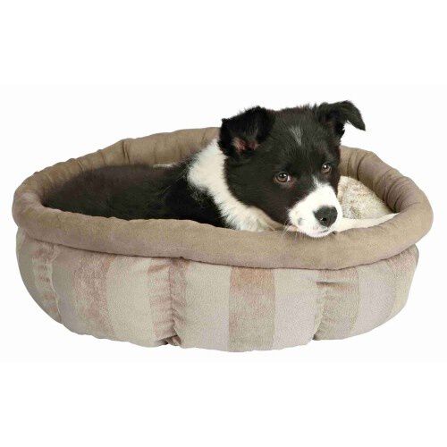 Trixie Leona Cama Redonda Marr&oacute;n y Beige para perros, , large Imagen numero 2