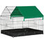 PawHut Jaula para Animales Pequeños Parque para Mascotas con 2 Puertas Toldo y Base con Tela Oxford Impermeable para Interior y Exterior 90x75x75 cm Negro y Verde, , large indicador imagen numero 1