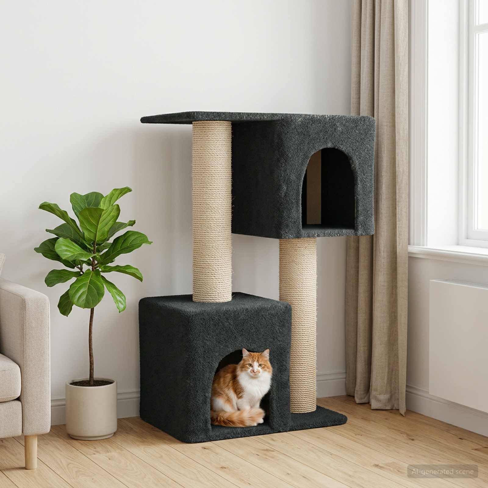 vidaXL &Aacute;rbol para gatos con postes de sisal Muebles Gatos mascotas Rascador, , large Imagen numero 2