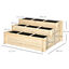 Outsunny Huerto Urbano Jardinera de Madera de 3 Niveles con Tela Geotextil para Cultivos Plantas Flores para Jardín Terraza Exterior 117x100x54 cm Natural, , large indicador imagen numero 3