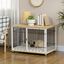 PawHut Jaula para Perros para Interior en Casa 90x58x62,5 cm Mueble Perrera Superficie Mesa Auxiliar con Coj&iacute;n Lavable Puerta con Cerradura y Rejillas de Acero Roble, , large indicador imagen numero 2