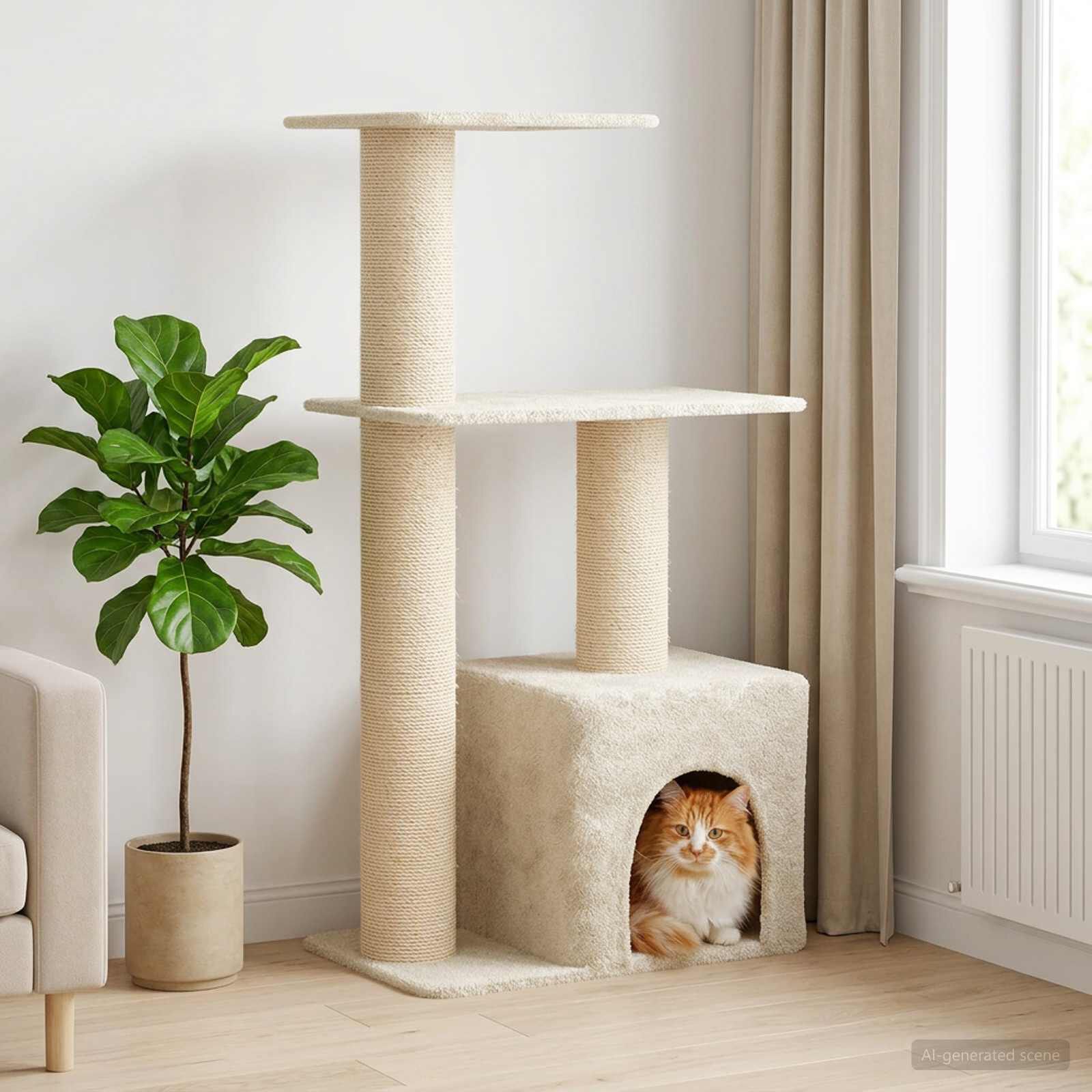vidaXL &Aacute;rbol para gatos con postes de sisal &Aacute;rbol rascador Muebles animales, , large Imagen numero 2