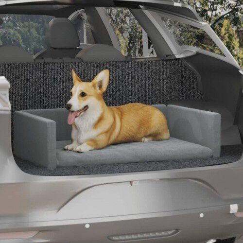 Vidaxl cama de maletero gris claro para perros, , large Imagen numero 4