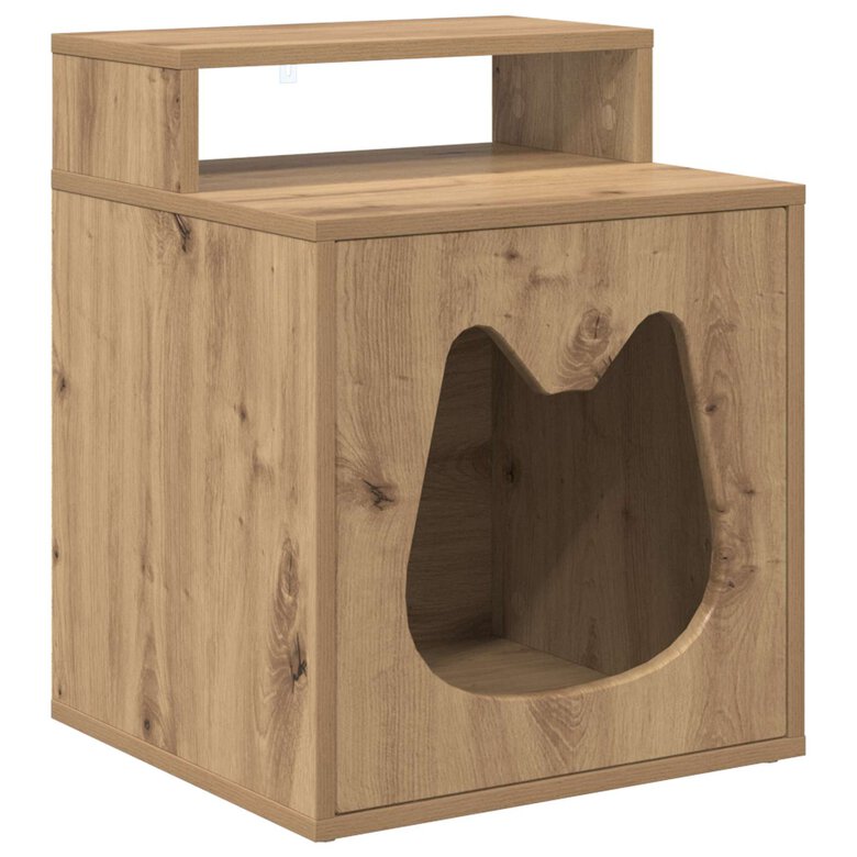 vidaXL Casa para Gatos Roble Artesanal 42,5 x 40 x 53,5 cm