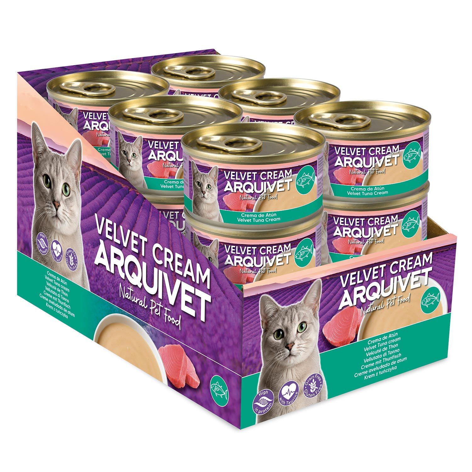 PACK 24 uds - Crema de At&uacute;n - Velvet Cream para gatos - 80g, , large Imagen numero 2