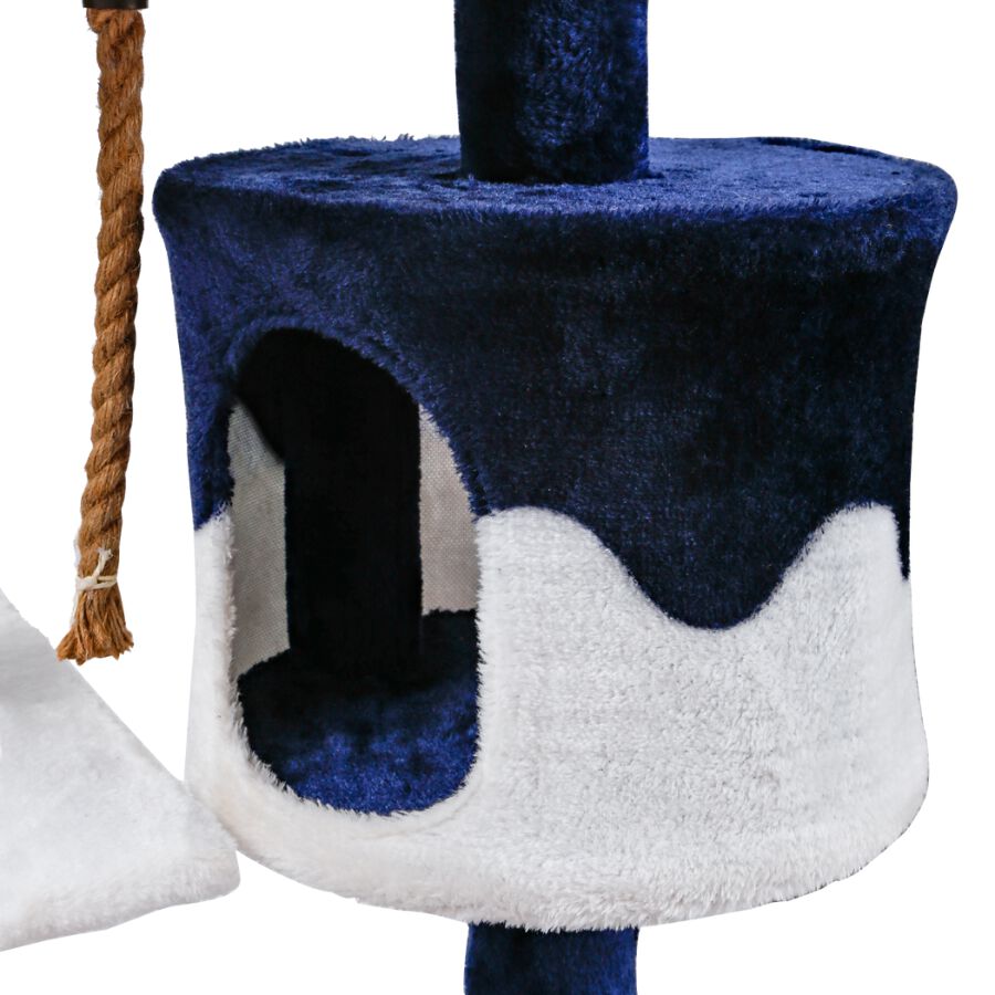 Nobleza Árbol Rascador Blanco/Azul para Gatos thumbnail