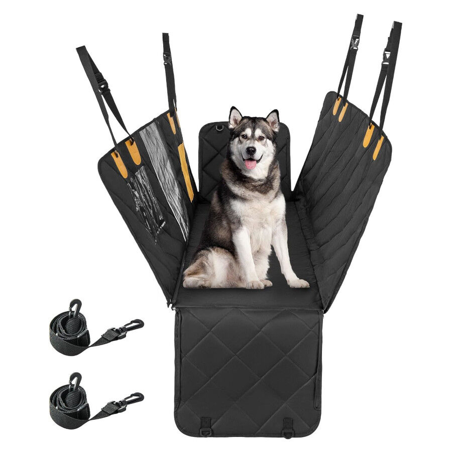 COSTWAY Cubierta de Asiento de Coche para Perros Peque&ntilde;os y Medianos, Cubierta para Asiento Trasero con Ventana de Malla, Cintur&oacute;n/Almohadilla, Funda de Asiento para Coche (135 x 46 x 55 cm), , large Imagen numero 1