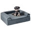 COSTWAY Cama Perro Grande, 100x81x30,5 cm, Cama Ortop&eacute;dica para Perros con Espuma Viscoel&aacute;stica y Reposacabezas, Base Antideslizante, Desenfundable y Lavable, Sof&aacute; Perro Desmontable, Mascotas, Gris, , large indicador imagen numero 1