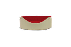 Gauty Cama Redonda Tela Impermeable beige y rojo para Perros y Gatos 
