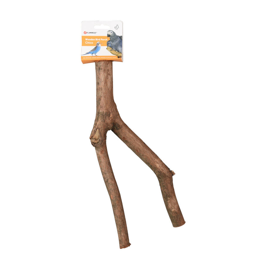 Flamingo Percha de madera en V para pájaros thumbnail