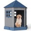 COSTWAY Caseta Perros Exterior de Pl&aacute;stico, 76x90x96 cm, Casa para Perros Grande con 2 Ventanas y Claraboya, Techo Inclinado, Entrada Amplia, Impermeable, Caseta para Perro en Forma de Granero, , large indicador imagen numero 1