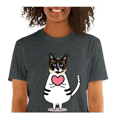 Mascochula camiseta mujer enamorao personalizado con tu mascota gris oscuro thumbnail