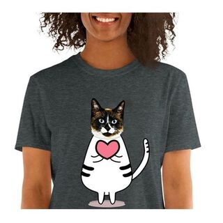 Mascochula camiseta mujer enamorao personalizado con tu mascota gris oscuro