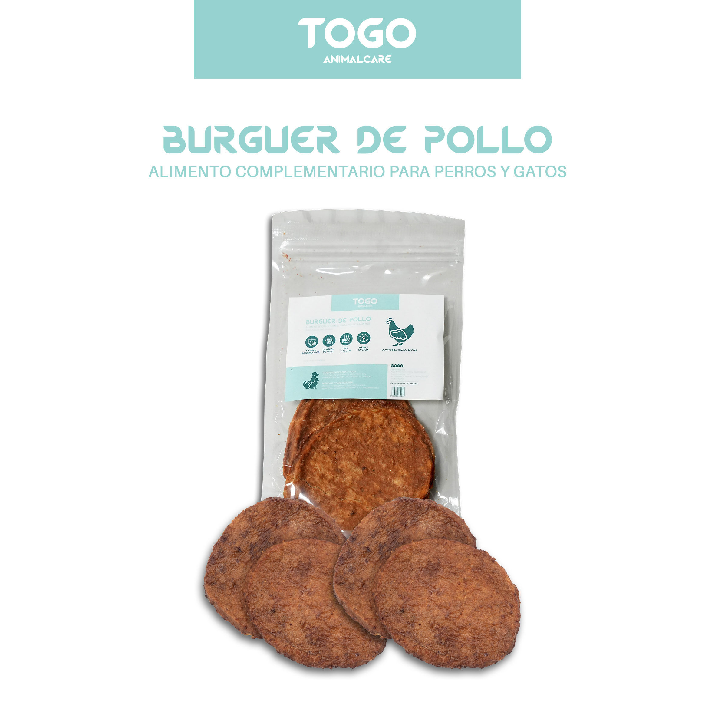 Burger de Pollo Togo Animal Care| Snacks Naturales, , large Imagen numero 2