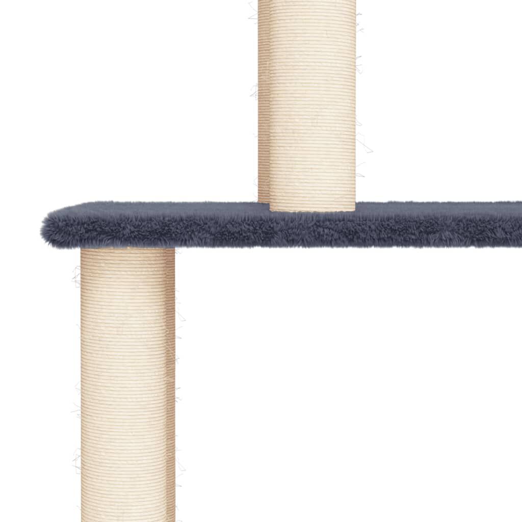 vidaXL Rascador para gatos con postes de sisal gris oscuro 183 cm, , large Imagen numero 4