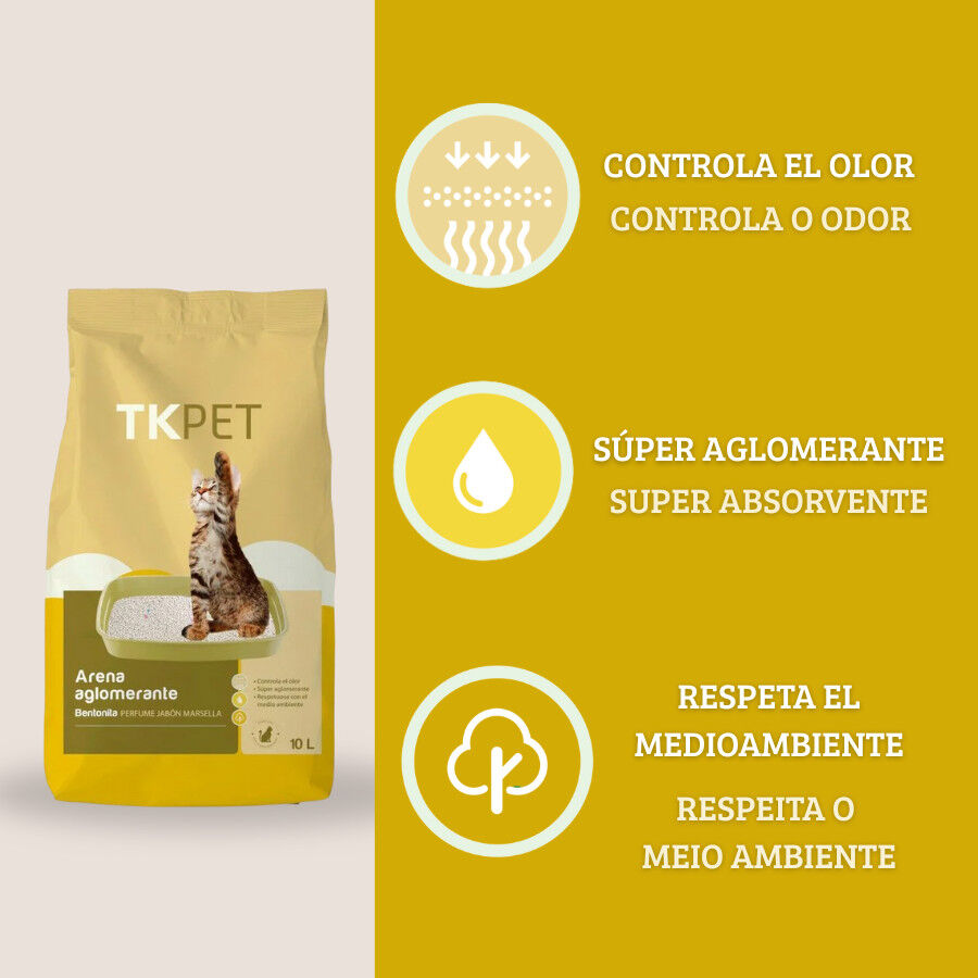 10 L TK-Pet Arena Aglomerante Bentonita y Marsella para gatos, , large Imagen numero 3