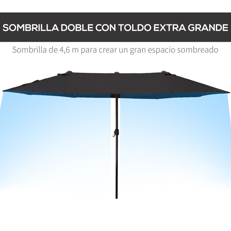 Outsunny Sombrilla de Terraza Exterior Grande color Negro thumbnail