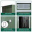 Outsunny Cobertizo de Jardín 280x130x172 cm Base de 3,2 m² Caseta de Exterior Metálica para Almacenamiento de Herramientas con 2 Puertas Correderas y 2 Orificios de Ventilación Verde, , large indicador imagen numero 10