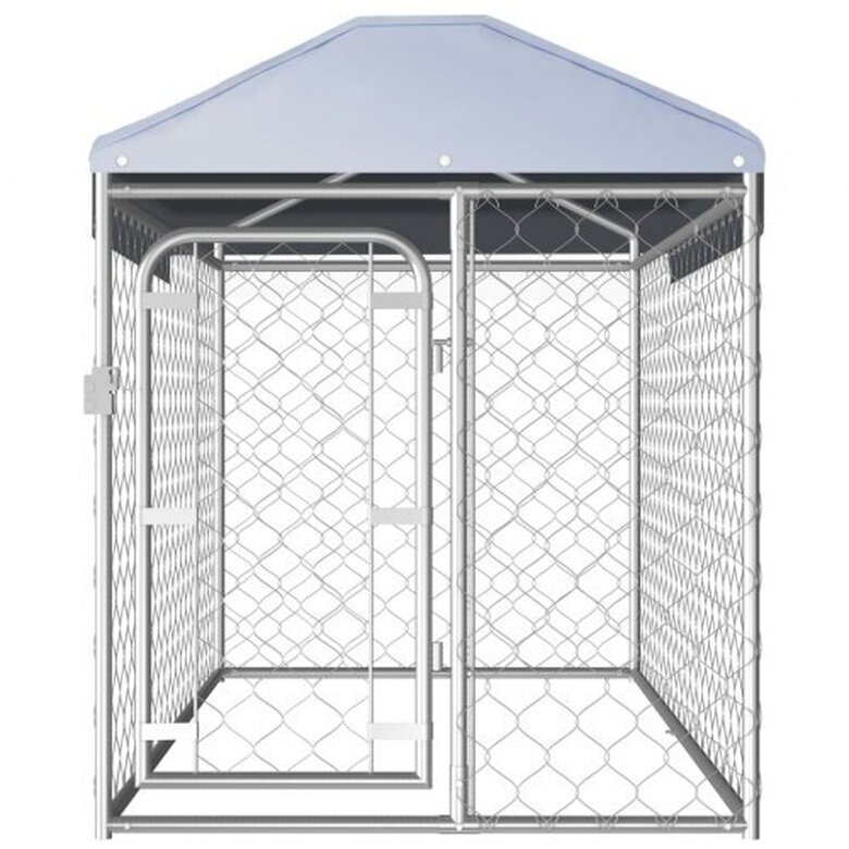 Perrera de exterior con toldo para mascotas color Plateado, , large image number null