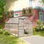 Outsunny Invernadero Policarbonato Aluminio de Jardín 190x375x199 cm 7,1m² Caseta de Exterior con Base Puerta Corredera y 2 Tragaluces para Cultivo Plantas Semillas Transparente, , large indicador imagen numero 2