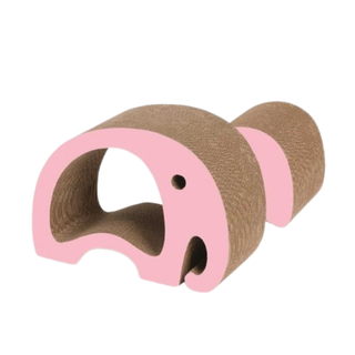 Rascador Zoo 2 en 1 en forma de Elefante para gatos color Rosa