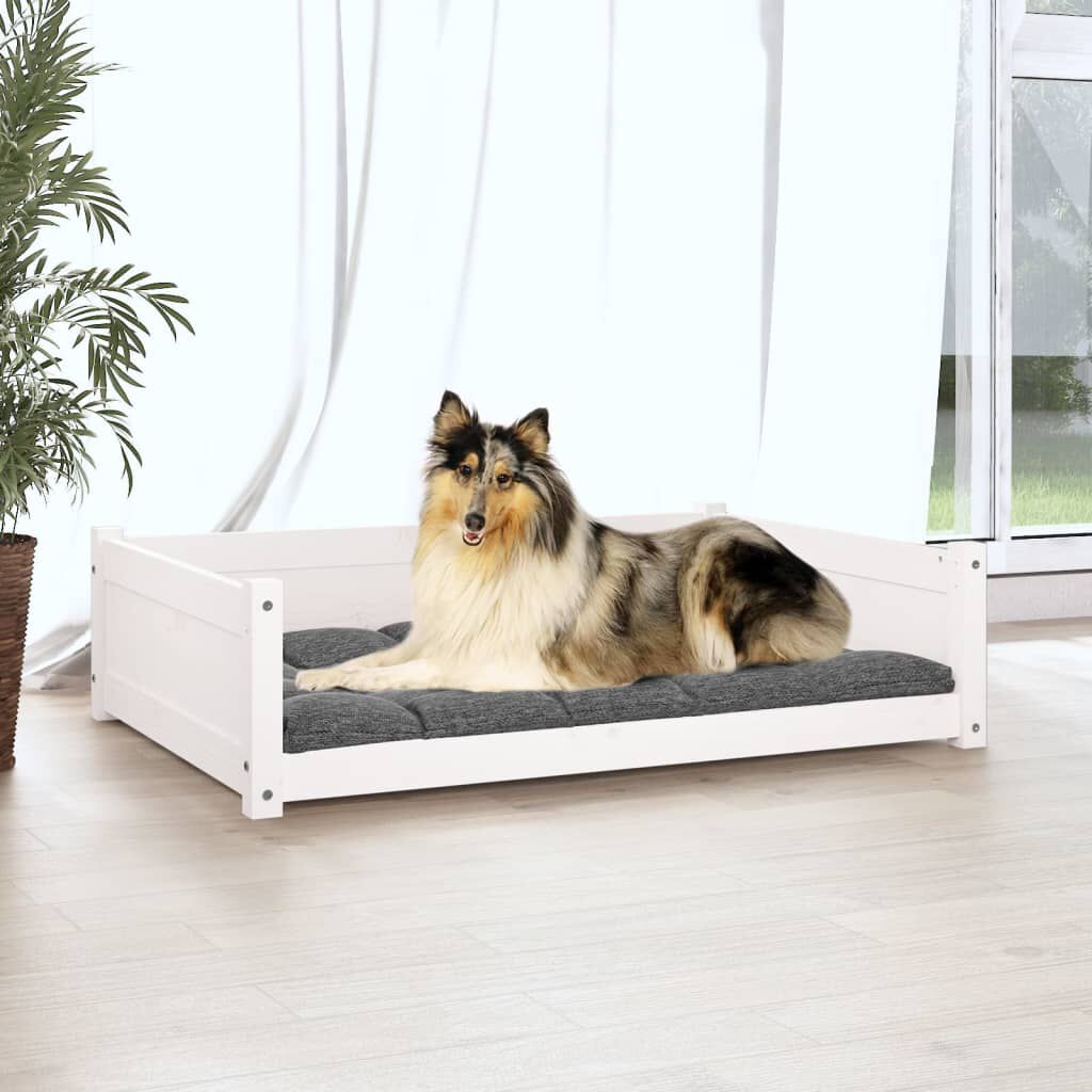 VidaXL Estructura lisa cama de madera blanca para perros thumbnail