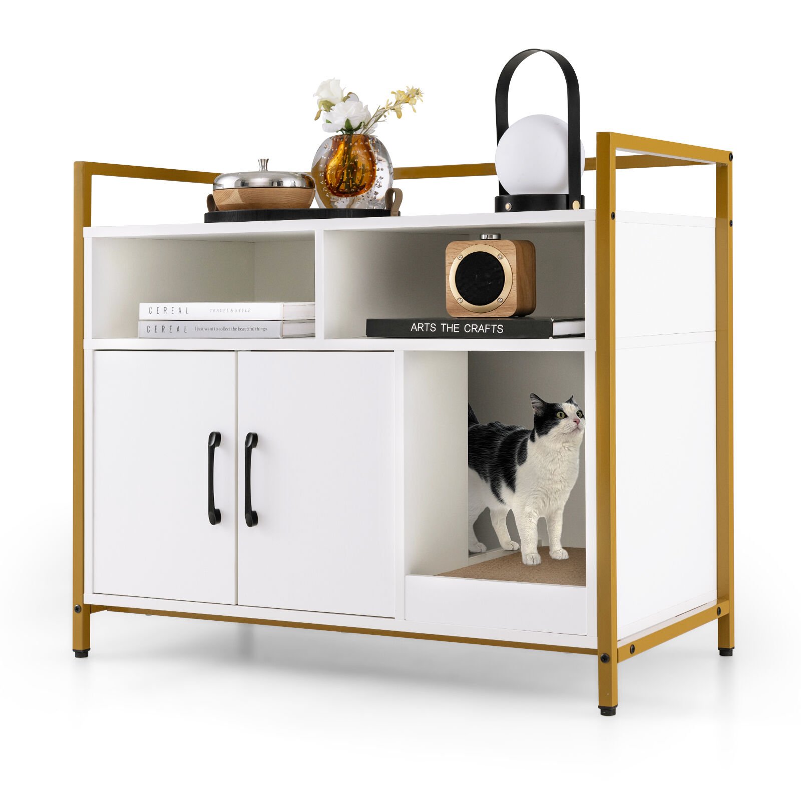 COSTWAY Caja de Arena de Madera para Gatos