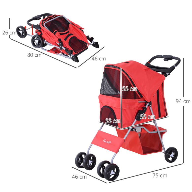 Pawhut carrito plegable para perros, , large Imagen numero 2