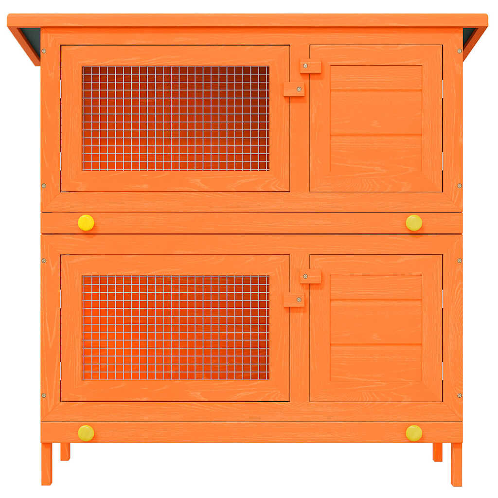 vidaXL Jaula de madera para conejos peque&ntilde;os de exterior con 4 puertas, , large Imagen numero 5