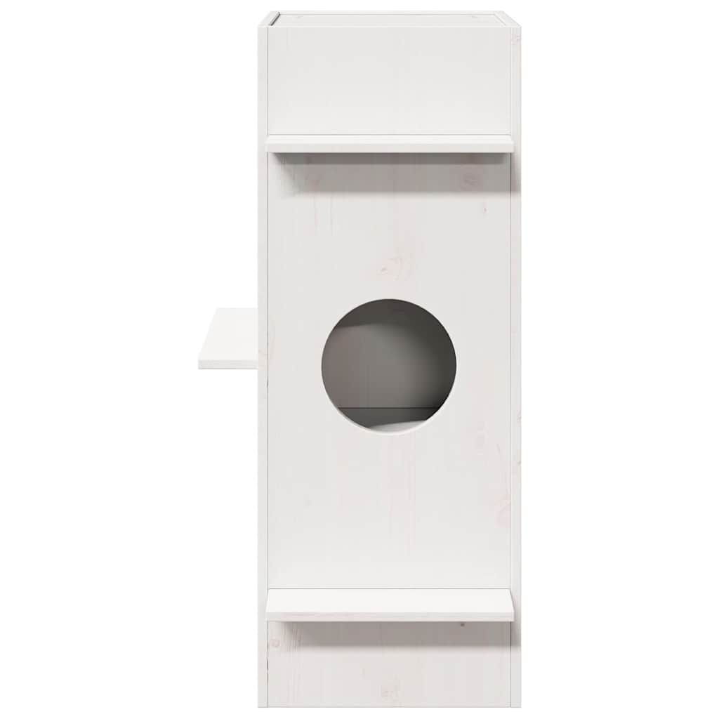 vidaXL Casa de madera maciza pino blanca para gatos thumbnail